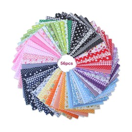 Yolistar 56 Pieces Cotton Fabric Printed Fabrics Patchwork Kit for Crafts