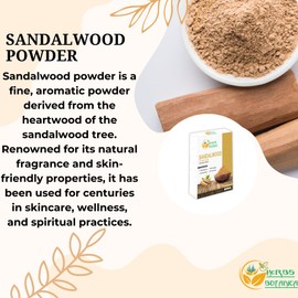 Herbs Botanica Chandan Sandalwood Powder Organic 2 oz For Skin, Face Pack, Face Mask, Worship Tilak, Auspicious Occasions 100% Natural, Soothing, Cleansing, Wrinkles