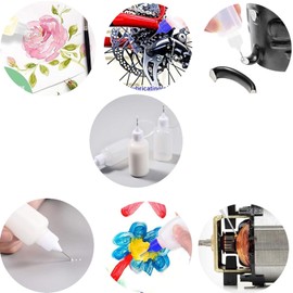 TAODAN 6PCS 1 Ounce Needle Tip Glue Bottle 30ml Plastic Dropper Bottles Colour Dispenser Bottle for Quilting and Paper Crafts