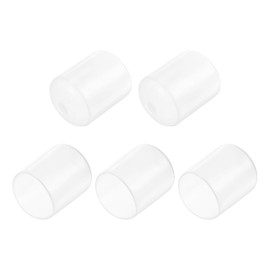 sourcing map 5pcs Rubber End Caps Protective Caps 26mm(1 Inch) ID Vinyl PVC Round Tube Bolt Cap Cover Screw Thread Protectors Clear