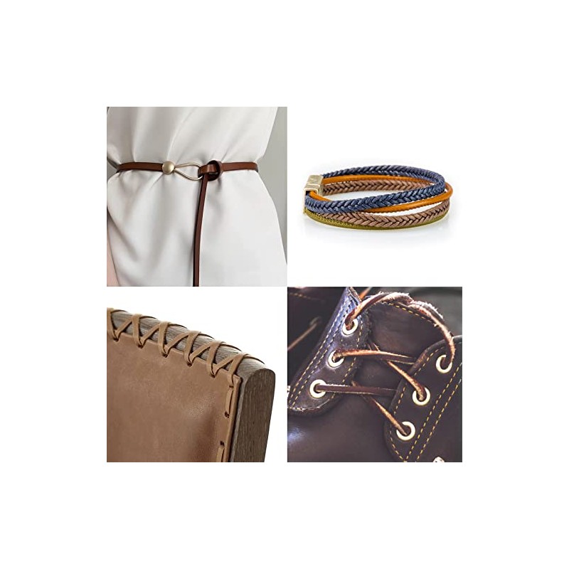 Ringsun 1/4 Inch Wide Flat Leather Strips for Crafts, Full