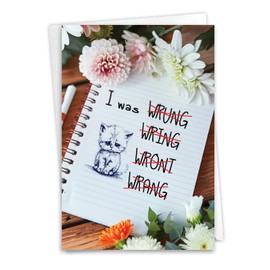 NobleWorks Funny Sorry Greeting Card with 5 x 7 Inch Envelope (1 Card) Wrong Spelling C10657SRG