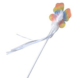 Topkids Accessories Fairy Wand for Dress Up Costume, Kids Princess Queen Wand Pretty, Sparkly Girls Dressing Up Wands, Fancy Dress Play Princess Wand Cute Kids Accessories (Rainbow Butterfly)