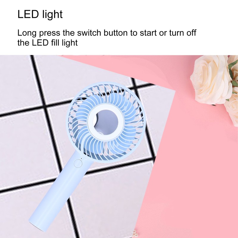 MultiFunctional Mini Fan USB Rechargeable Handheld Fan with Cosmetic Mirror