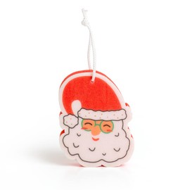 martini SPA - Xmas Collection Santa Claus Shape Sponge Polyurethane with Cord Red and Green 12.5 x 11.6 x 2.8 cm 25g 1 Piece