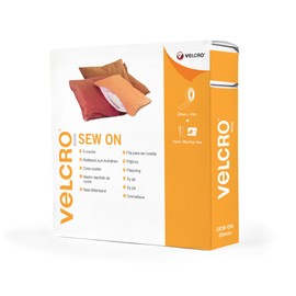 VELCRO Brand - Sew on Fastener | Hand or Machine Sewing | 20mm x 10m Hook and Loop Tape | Burgundy