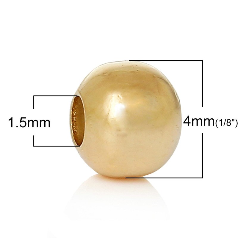 SiAura Material Metal Beads 4 mm with 1.5 mm Hole