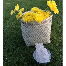 SweetGlob Old Fashioned Rock Candy Crystals on Strings (Clear White, 1 Pound)