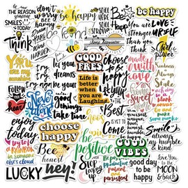 50PCS Inspirational Quote Stickers for Water Bottle, Motivational Encouragement Stickers for Laptops Computers Phone Water Bottle Suitable for Students, Teachers and Company Employees