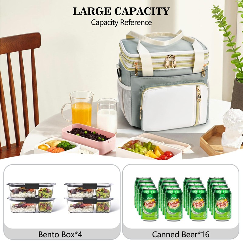 BAGNN Lunch Box for Women/Men-Insulated Lunch Bag-Expandable Double Cooler Bag-Reusable