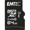 Emtec ECMSDM64GXC10 EliteGold 64GB microSDXC Speicherkarte - Highspeed, SD-Adapter UHS-I,