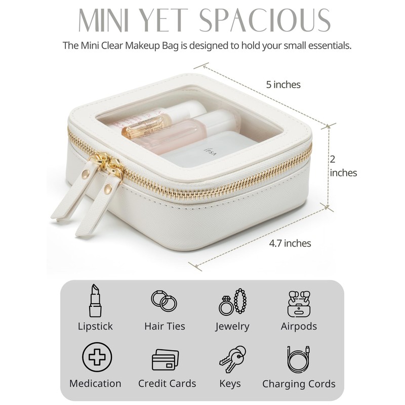 Small Cosmetic Bag for Purse Mini Makeup Bag for School