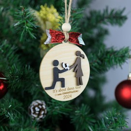 Wooden Christmas Ornament 2024 Funny Engagement Christmas Ornament, Christmas Engagement Gift for Couple - Gift for Newly Engaged Him Her Women Men TO77