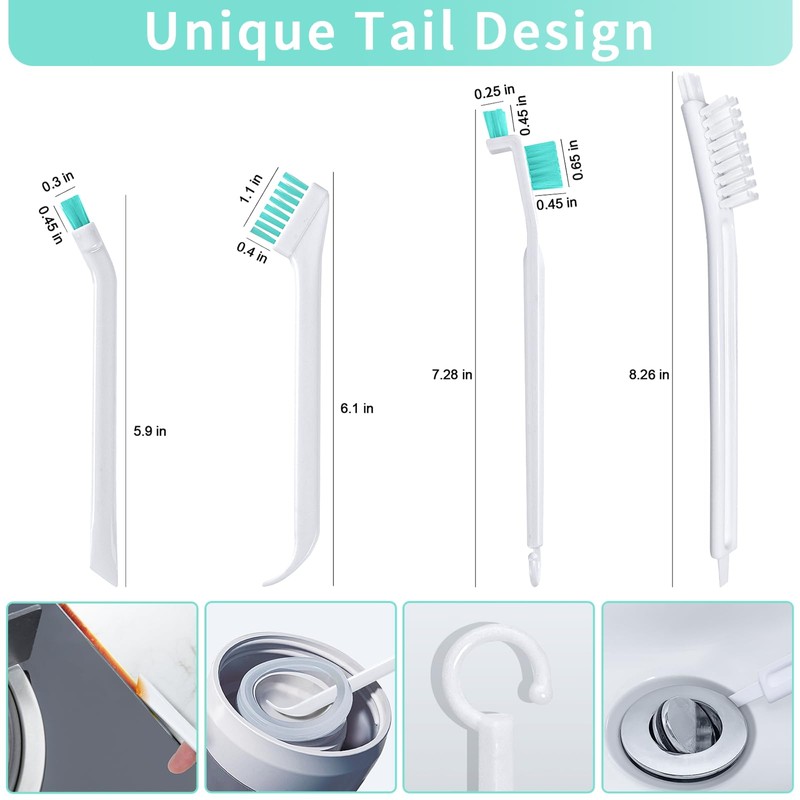 Small Cleaning Brushes Set, 4 pcs Crevice Household Cleaning Tool