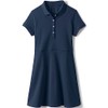 Lands' End Uniform Girls Short Sleeve Interlock Dress Classic Navy