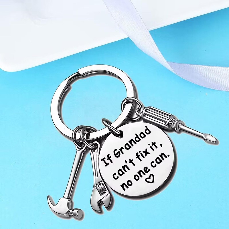 Nimteve Grandad Keyring from Granddaughter Grandson Grandad Keychain Father's Day