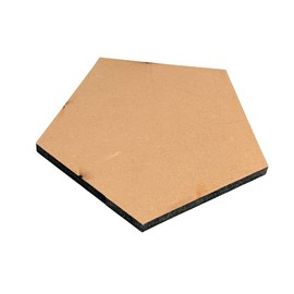 Juego de portavasos en forma de pentagono para mesa de madera (MDF) Portavasos de madera (MDF) para mesa 10cmx6mm (Set 5 piezas)