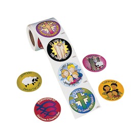 Bible Verse Roll of Stickers (100 Stickers) 1 1/2. Paper. by Oriental Trading Company