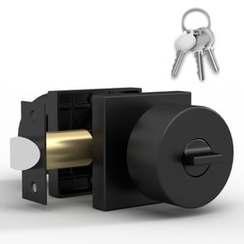 Mega Handles - SUANA Entrance I Door Knob for Entrance, Bedroom and Bathroom I Reversible Heavy Duty Design I Fits All Standard Door Sizes I Screws Included - Matte Black (1 Pack)