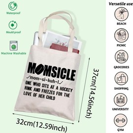 Hockey Mom Survival Kit Momsicle Makeup Bag Momsicle Definition Cosmetic Bag Mother's Day Gift for Hockey Lover (MOMSICLE TC)