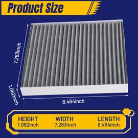 NuFlySic CF12157 CP157 Cabin Air Filter Fit for Toyota Rav4 Camry Corolla Venza Sienna Highlander for Lexus RX350 NX350 ES350, Cabin Filter Replacement with Activated Carbon, 1 Pack
