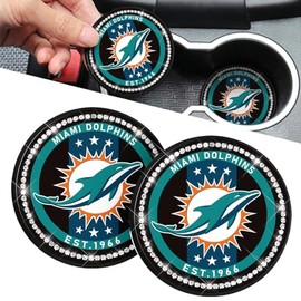 Aoolpu 2PCS Car Cup Holder Coasters Accessories, 2.75-Inch Car Interior Coasters Accessories for Football Fans, Durable Non Slip Silicone Mat for All Vehicles