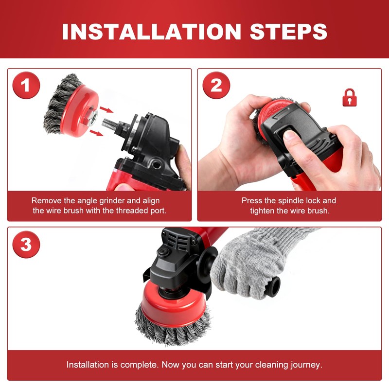Aigreat 8PCS Wire Wheel Brush for Angle Grinder, Wire Wheels