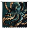 Octopus Shower Curtain Nautical Underwater Ocean Coastal Animals Adventure Wildlife