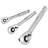 wanlvkang 3-Piece Drive Ratchet Wrench, 72-Tooth 1/4", 3/8", 1/2" Ratchet