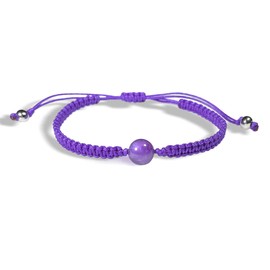 PityPetal Amethyst Stone Bracelet for Women, February Birthstone, Adjustable, Healing Crystal, Natural Gemstone