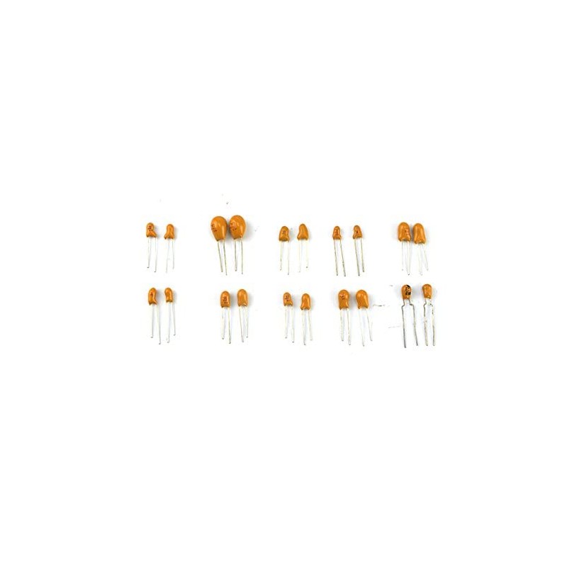 BGTXINGI 100pcs 10 Values Tantalum Capacitors 16V 1uf - 100uF