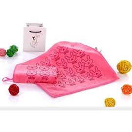 動物 キャラクター デザイン ミニタオル ルーフタオル 幼稚園 保育園 お手拭き 速乾ふわふわ ハンカチ 吸水性 マイクロファイバー ハンドタオル 子供サイズ ハンカチ うさぎさん おさるさん（小さい目サイズでお子様も使いやすいです。） (単色ピンク)