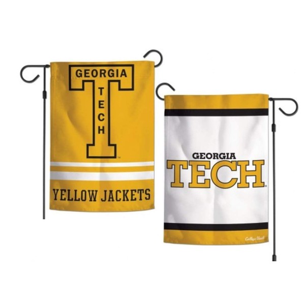 Georgia Tech Yellow Jackets 12.5” x 18" Double Sided Yard and Garden College Banner Flag Is Printed in the USA (Vault)