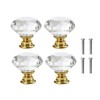 Yesmin Crystal Door Knobs,4 Pcs 30MM Crystal Drawer Carbinet Door