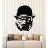 Large Vinyl Wall Decal Dog in Hat Pitbull Animal Head