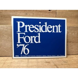 President Gerald R. Ford '76 Campaign, Election Bumper Sticker Blue & White USA