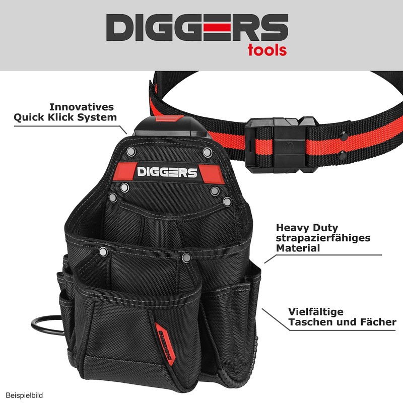 Diggers Tools - Tape Measure Tool Bag - Professional Quick