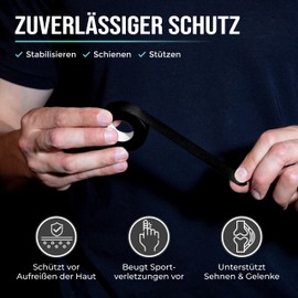 PULLUP & DIP PULLUP & DIP Fingertape extra stark, 3 Rollen (30m) Finger Tape, hautfreundliches Sporttape, Handtape für Kraftsport, Bjj, Handball Zubehör, Klettertape Finger, Torwart Training (Schwarz)