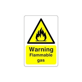 Safety First Display LTD Warning flammable gas sign - 1.2mm Rigid plastic for indoor/outdoor usage (300mm x 200mm) Viewing Distance within 7m.