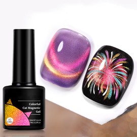 WTOGETAO Glitter Cat Eye Gel Nail Polish,gel nail polish Glitter Gel Holography Long Lasting for Nail Art Sparkle Gel Polish Soak Off U V Lamp Magnetic Nail Polish Gel Polish Nail Art Gift DIY(01)