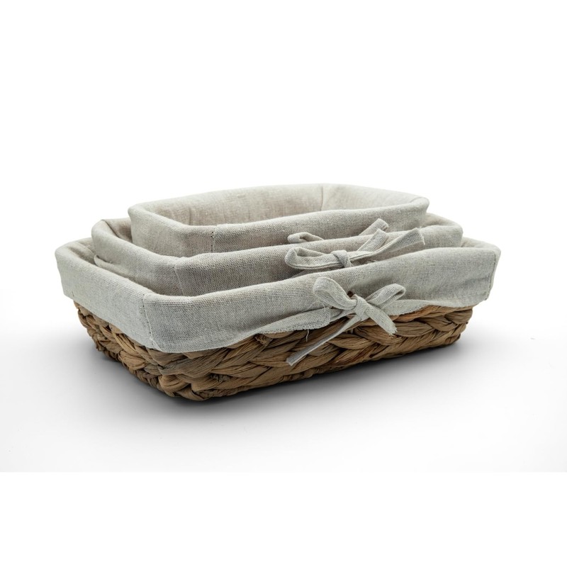 BigDean Set of 3 bread baskets, bread baskets, modern braided