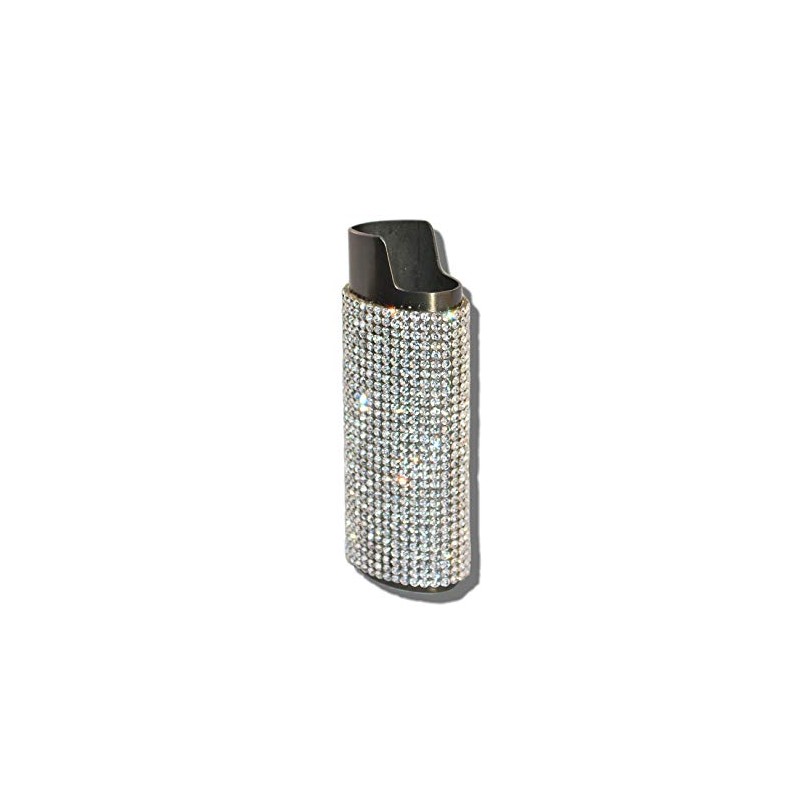 Gray Lighter Cover Sleeve with Crystal Rhinestones LS4