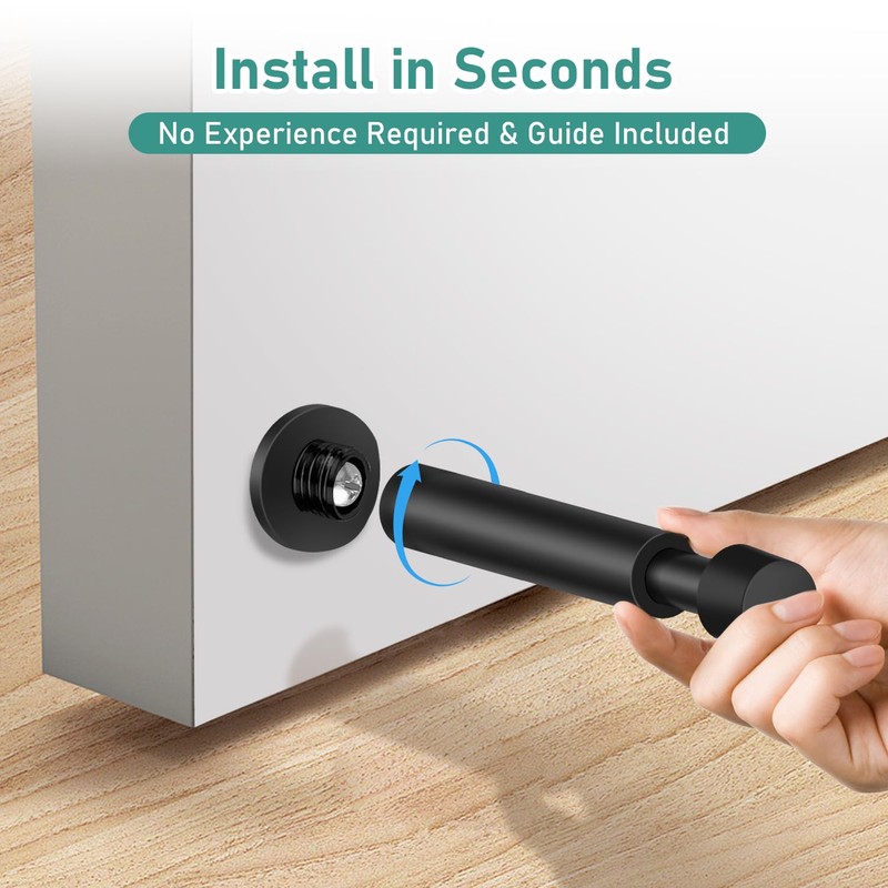 6 Pack Door Stoppers, 112mm Long Door Stop, Spring Loaded,