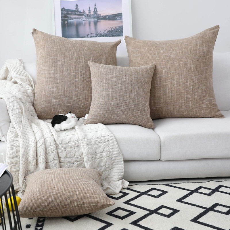 Kevin Textile Decor Burlap Natural Style Lined Linen Throw Pillow