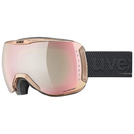 uvex dh 2100 WE Glamour - Ski Goggles for Men and Women - Contrast Enhancing - Distortion-free Vision - Chrome Shiny / Rose Green - One Size