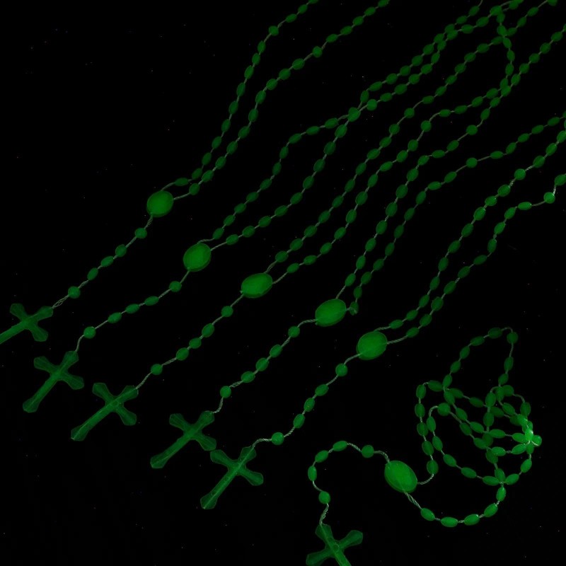 50 Pcs Glow in the Dark Rosary Beads, 17 Inch