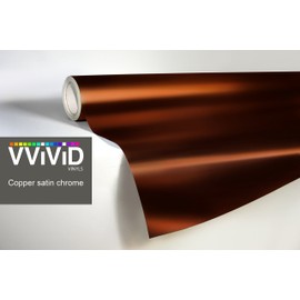 VViViD Copper Satin Chrome Vinyl Wrap Stretch Conform DIY Easy to Use Air-Release Adhesive (1ft x 5ft)