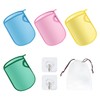 4 Pieces Bath Gloves Super Soft and Exfoliating with Hooks