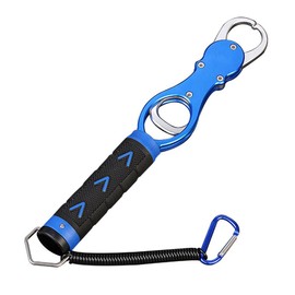 Fish Lip Gripper, Portable Fish Gripper with Scale, Professional Aluminum Fishing Gripper Fish Holder, Fish Grabber Gripper, Fish Lip Grip Tool for Freshwater and Saltwater Fishing, Blue