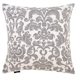 Merry Night Cushion Cover "Deco" Gray Approximately 17.7 x 17.7 inches (45 x 45 cm) Zipper Type Glossy Damask Pattern Modern Japanese and Western Style Rooms Washable MNS641277-05